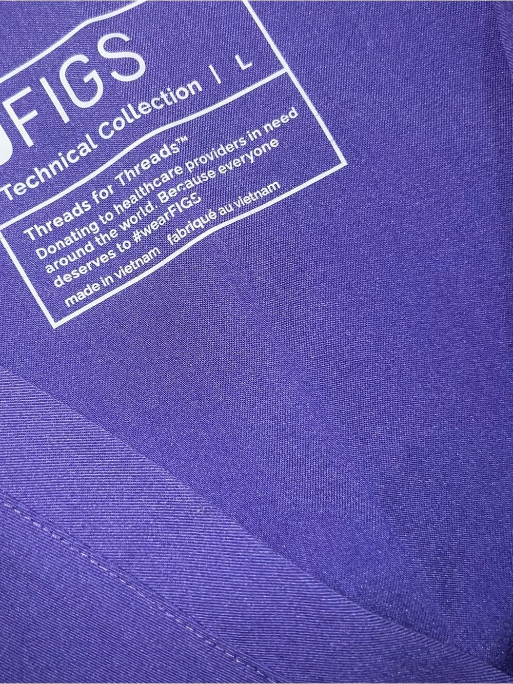 Figs Large Petite Purple Scrub Top & Jogger Set with Pink Drawstring - Picture 2 of 3